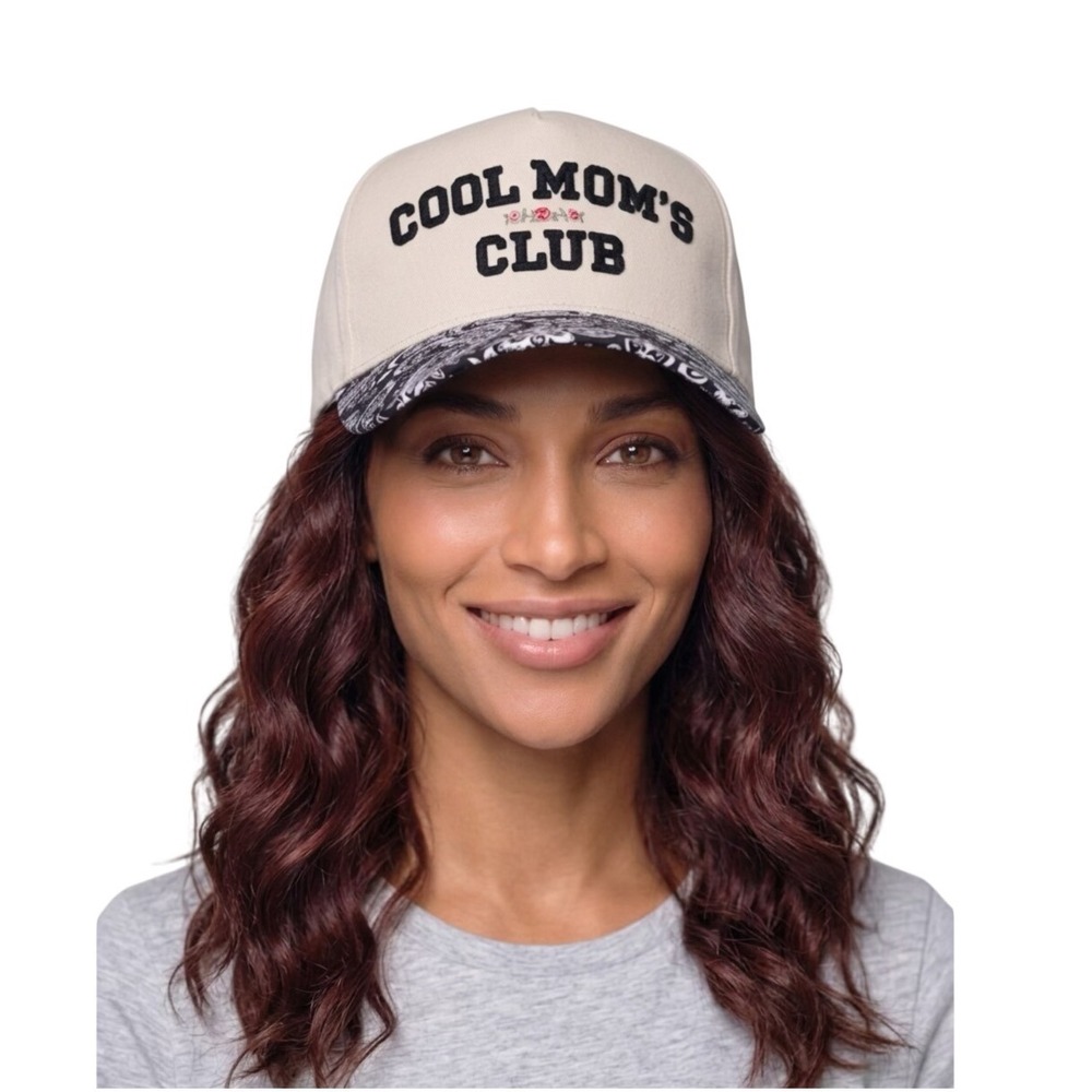 One Size - Zenana Cool Mom's Club Hat Beige/Black & White Paisley